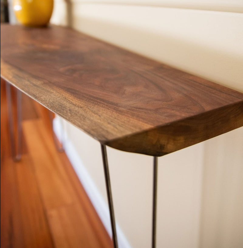Console Table, Long Narrow Hallway Table, Entryway Table, Foyer Table - Walnut - Brick Mill Furniture