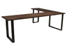 Custom L Desk, Corner Desk, Computer and Office Desk - Walnut - Brick Mill Furniture