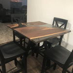 Epoxy Dining Table, Dining Table For 4, Square Wood and Epoxy Table, Modern Dining Table, Resin Table, Epoxy Dine Table, Pedestal Base - Brick Mill Furniture