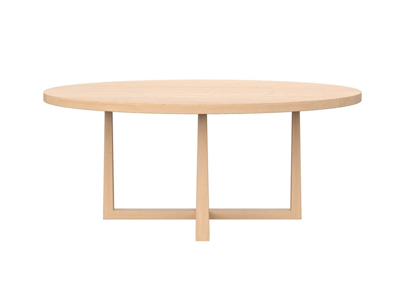Large Round Maple Cross Base Dining Table - Brick Mill Furniture