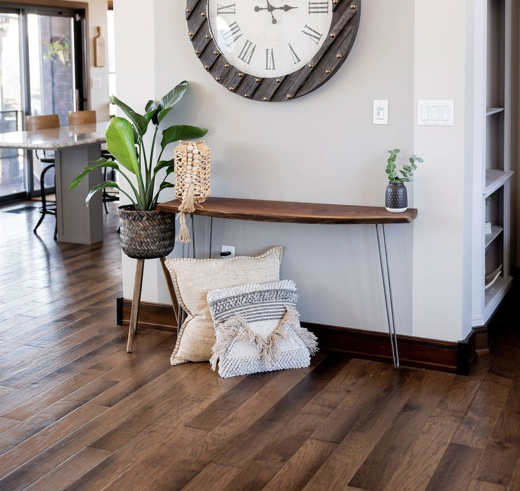 Live Edge Console Table, Long Narrow Hallway Table, Entryway Table, Foyer Table - Walnut - Brick Mill Furniture