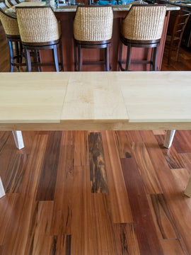 Maple Center Extension Table With Wooden Legs
