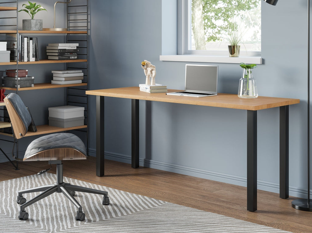 Modern Wood Desk With II Legs - Brick Mill Furniture