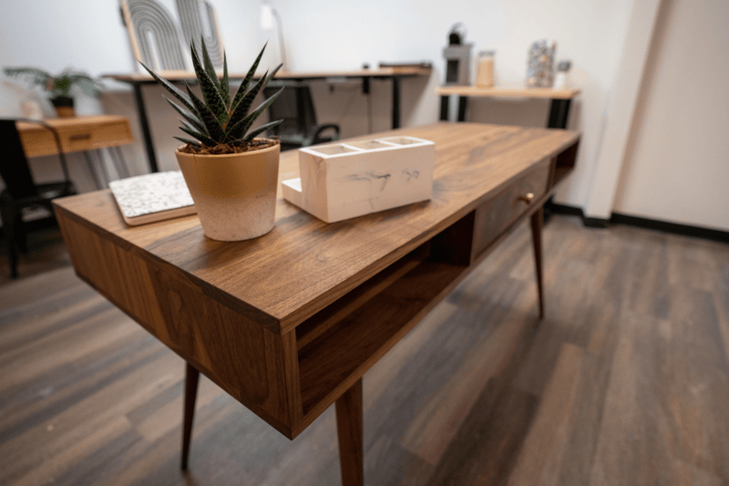 Modern Wooden Desk with Drawers - Brick Mill Furniture