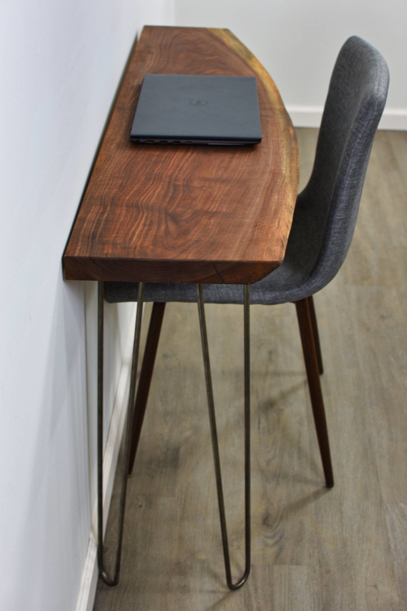 Industrial Computer Desk With A Solid Wood Top & Hairpin Legs - Off the  Grain