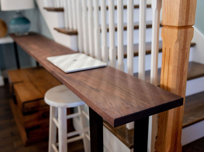 Narrow Desk, Hallway Desk, Thin Desk - Walnut - Brick Mill Furniture