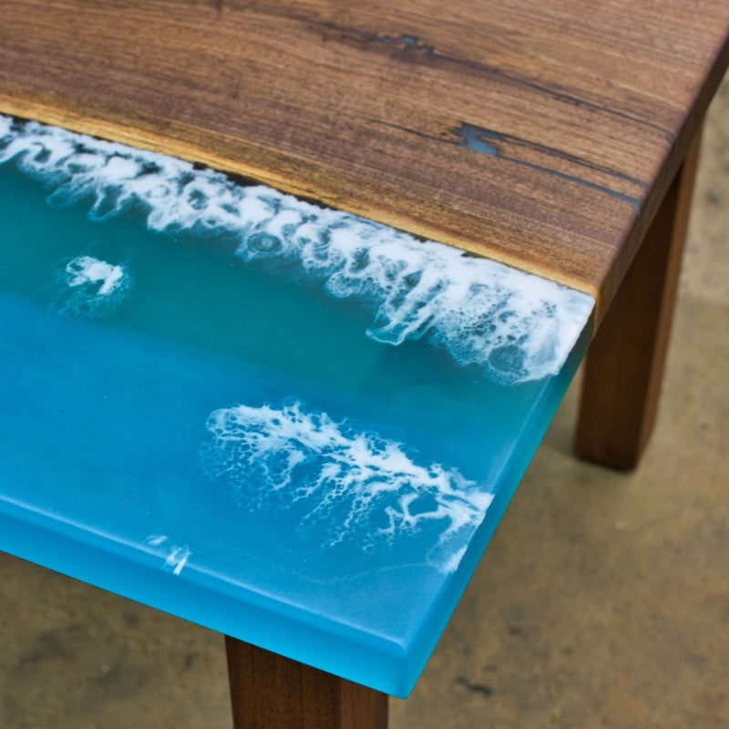 Epoxy resin river table wave table top solid wood large board dining table  long table coffee table