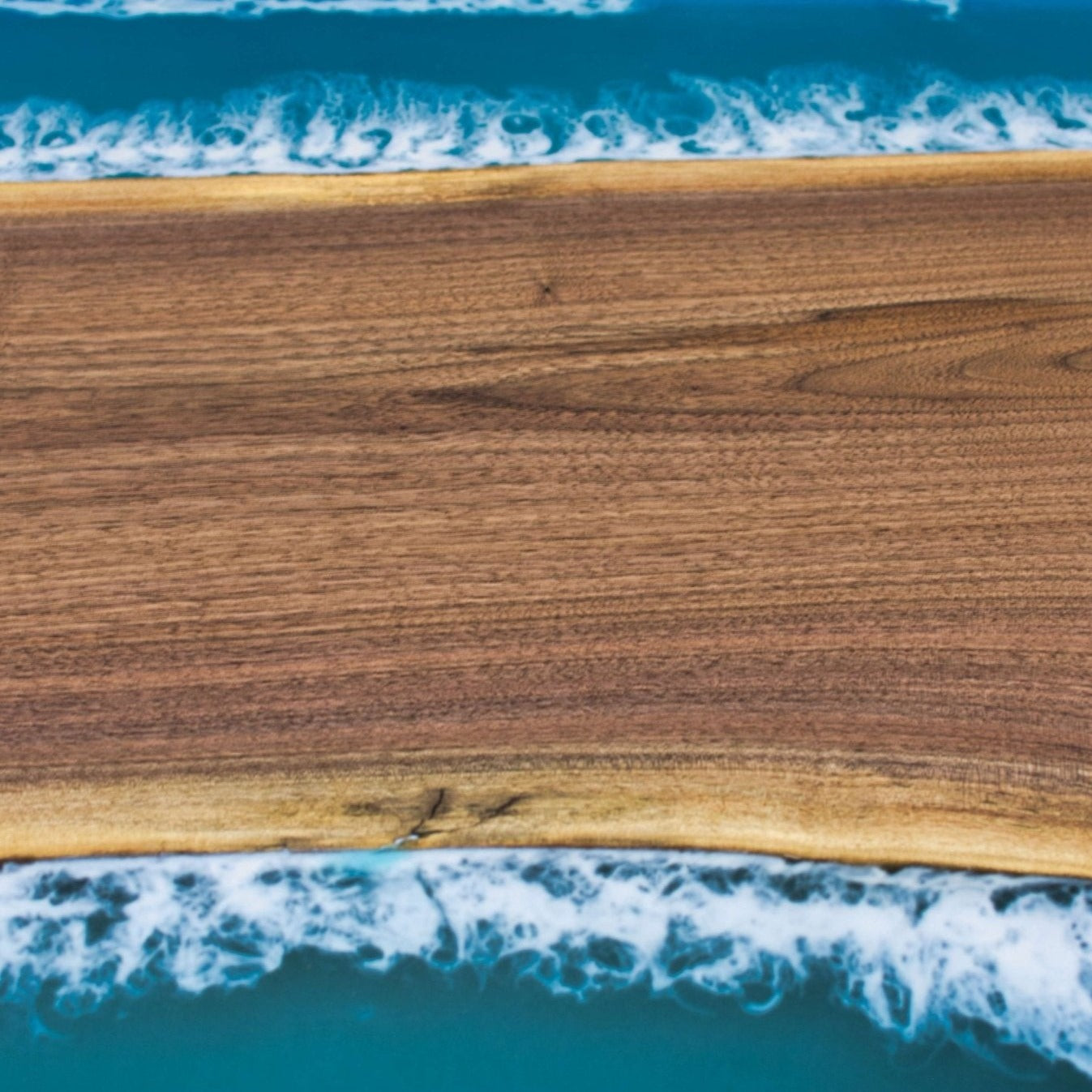 Ocean Live Edge Epoxy Table, Resin Wood Table, Ocean Table, Custom Epoxy Table, Epoxy Dining Table, Walnut Dine Table, Ocean Epoxy - Brick Mill Furniture