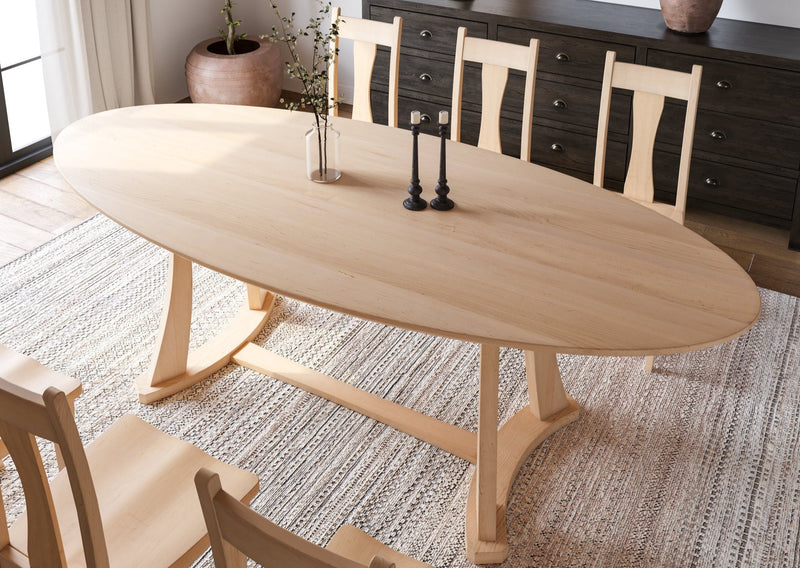 Oval Dining Table with Quinn Base - Brick Mill Furniture