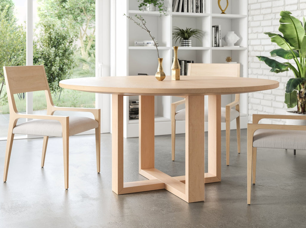Round Maple Cross Base Dining Table - Brick Mill Furniture