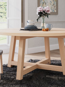 Round Maple Dining Table Croft Base