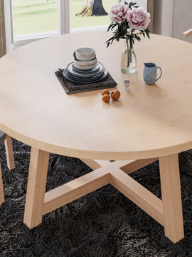 Round Maple Dining Table Croft Base