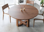 Round Walnut Cross Base Dining Table - Brick Mill Furniture
