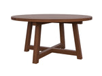 Round Walnut Dining Table Angled Cross Base - Brick Mill Furniture