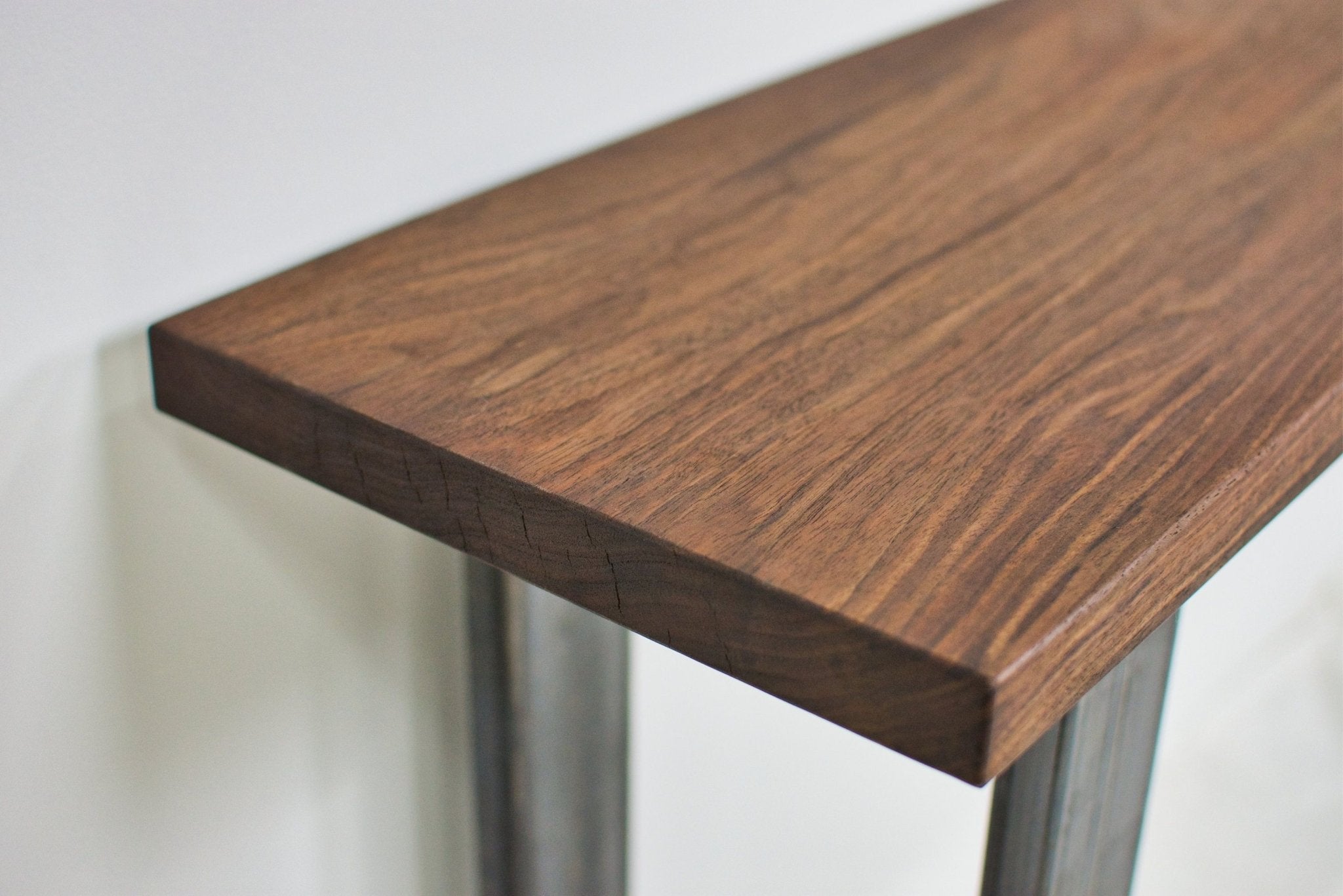Live Edge Walnut Sofa Table + Modern Legs – Brick Mill Furniture