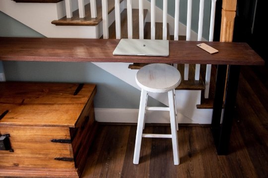 Straight Edge Console Table, Long Narrow Hallway Table, Entryway Table - Walnut - Brick Mill Furniture