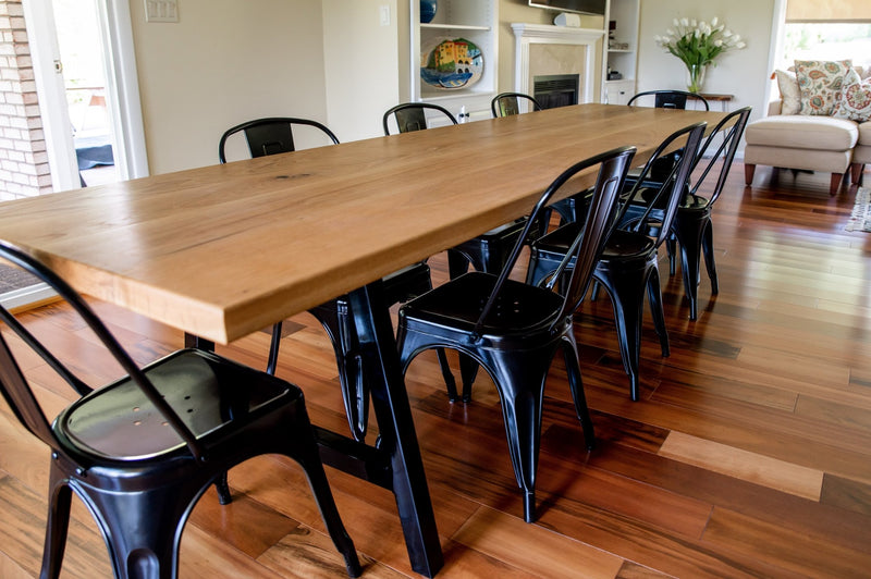 Straight Edge Oak Dining Table - Brick Mill Furniture