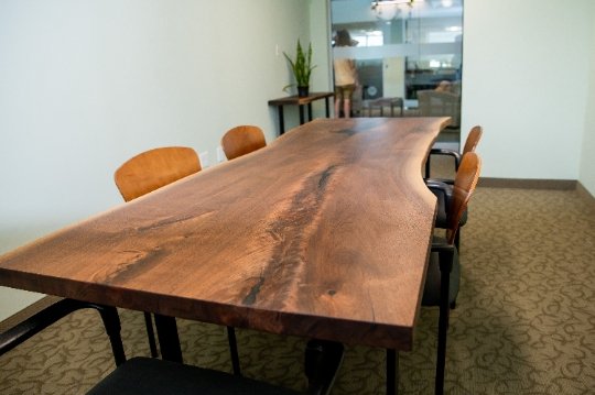 Walnut Conference Table, Live Edge Conference Table - Brick Mill Furniture