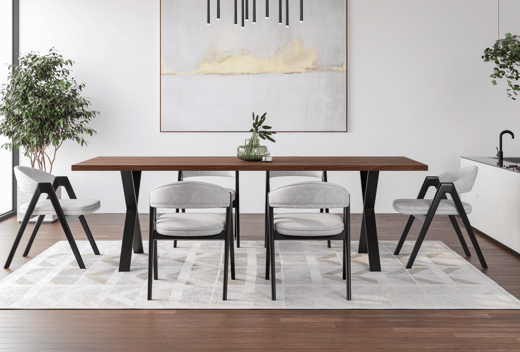 Walnut Dining Table X Legs - Brick Mill Furniture