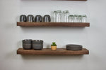 Walnut Floating Shelves, Black Walnut Wood Hanging Shelves - Brick Mill Furniture