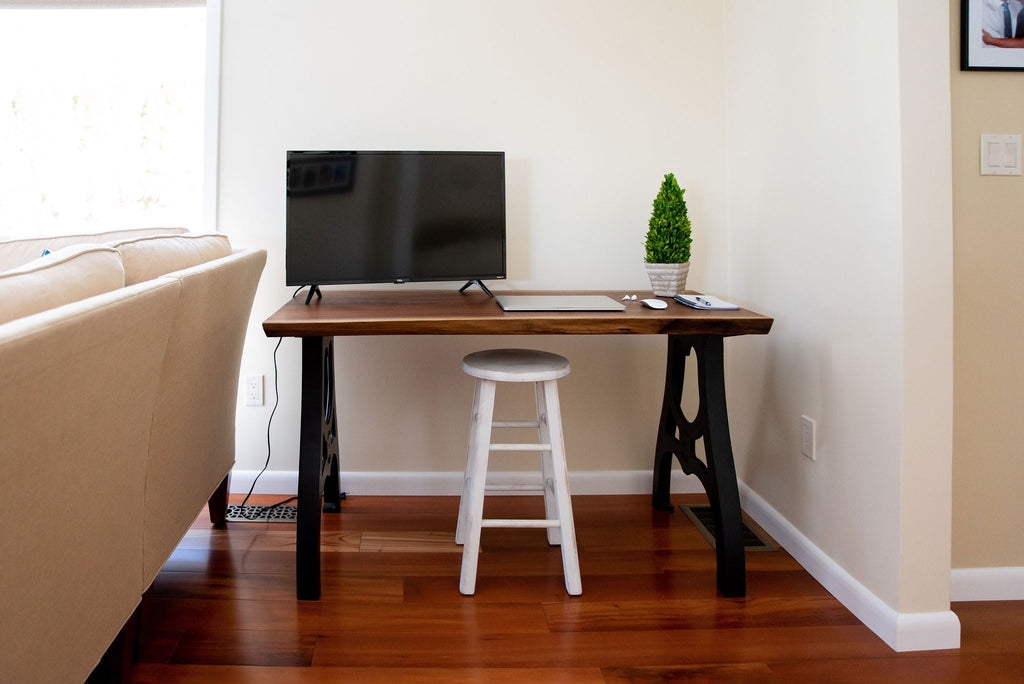 Oak L-Shape Desk + Modern Legs – Brick Mill Furniture